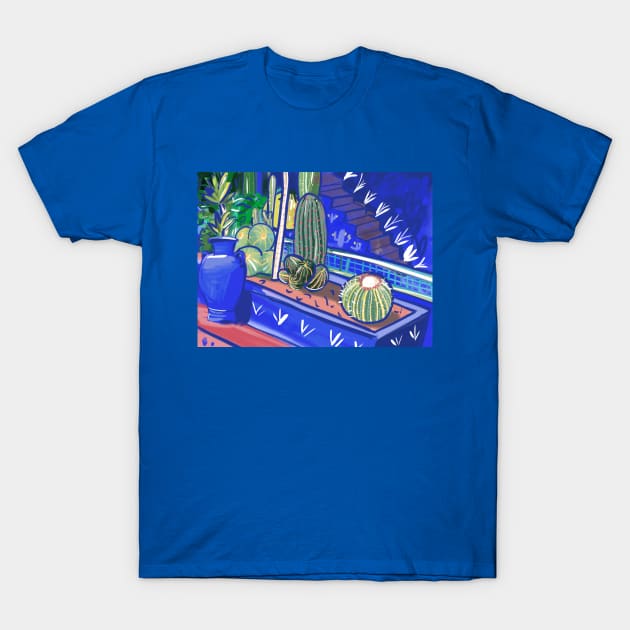 Blue cactus style T-Shirt by Mimie20